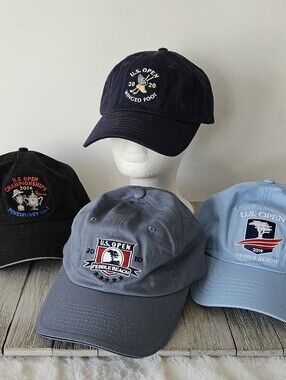 4 USGA Cotton Strapback Unisex Baseball Caps Hats with Embroidered Golf Logos an